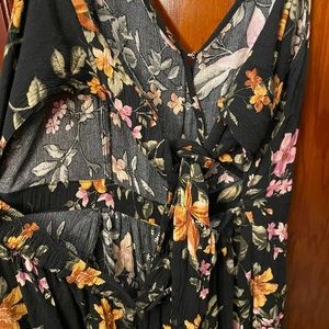 Wrap Jumpsuit with Tie Back and Pockets